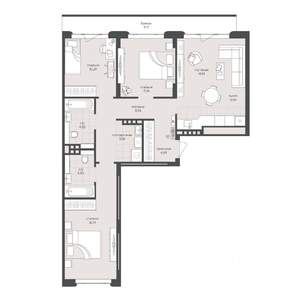 3-к квартира, вторичка, 94м2, 3/6 этаж