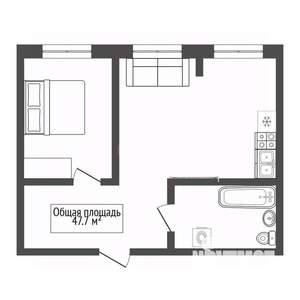 2-к квартира, вторичка, 48м2, 11/22 этаж