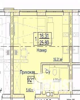 1-к квартира, вторичка, 26м2, 9/23 этаж