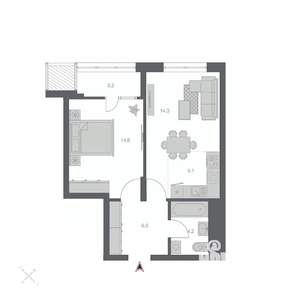 2-к квартира, строящийся дом, 48м2, 10/24 этаж