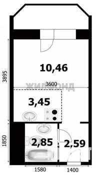 1-к квартира, вторичка, 20м2, 14/17 этаж
