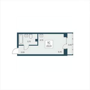 Студия квартира, вторичка, 23м2, 16/25 этаж