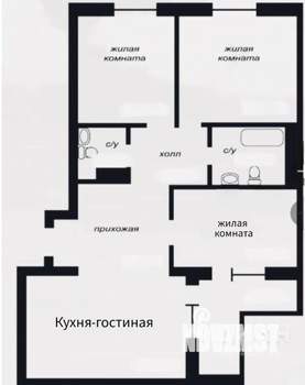 3-к квартира, вторичка, 86м2, 10/26 этаж