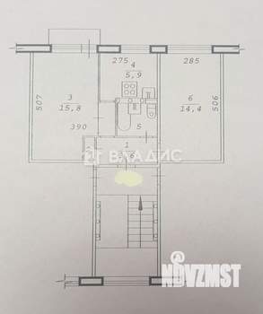 2-к квартира, вторичка, 43м2, 5/5 этаж