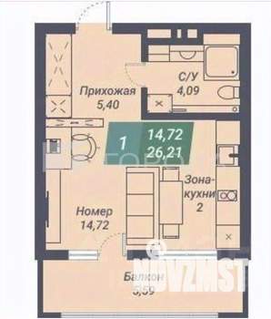 Студия квартира, вторичка, 26м2, 18/22 этаж