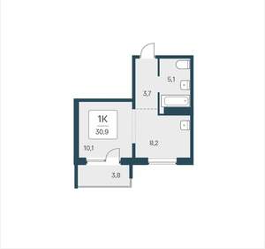 1-к квартира, вторичка, 31м2, 11/17 этаж