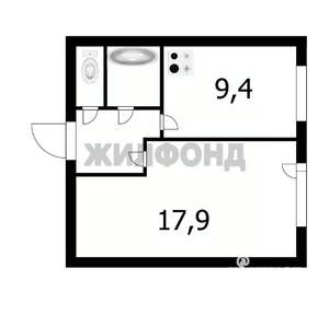1-к квартира, вторичка, 35м2, 2/12 этаж