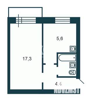 1-к квартира, вторичка, 31м2, 2/5 этаж