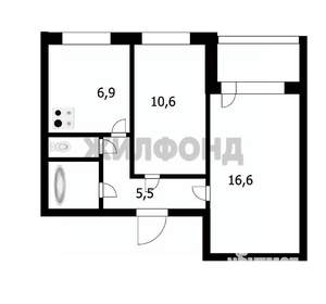 2-к квартира, вторичка, 43м2, 6/9 этаж