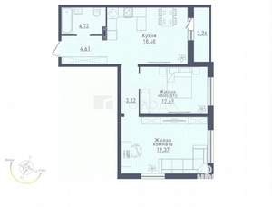 3-к квартира, вторичка, 64м2, 23/25 этаж