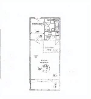 Студия квартира, вторичка, 39м2, 2/10 этаж