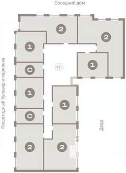 1-к квартира, вторичка, 43м2, 6/9 этаж
