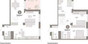 3-к квартира, вторичка, 123м2, 15/15 этаж