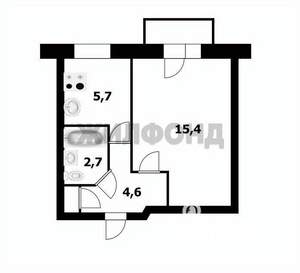 1-к квартира, вторичка, 29м2, 2/5 этаж