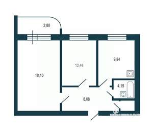 2-к квартира, вторичка, 53м2, 5/9 этаж