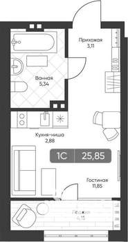 Студия квартира, вторичка, 23м2, 19/22 этаж
