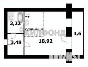 Студия квартира, вторичка, 24м2, 1/4 этаж