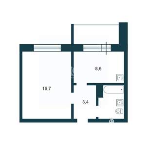 1-к квартира, вторичка, 33м2, 4/10 этаж