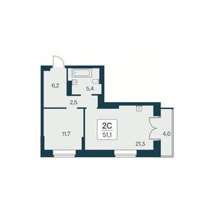 2-к квартира, вторичка, 51м2, 27/30 этаж