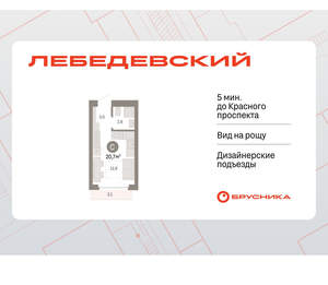 Студия квартира, вторичка, 21м2, 5/12 этаж