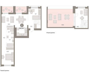 2-к квартира, вторичка, 131м2, 7/17 этаж