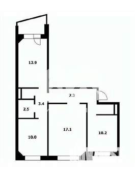 3-к квартира, вторичка, 67м2, 1/10 этаж