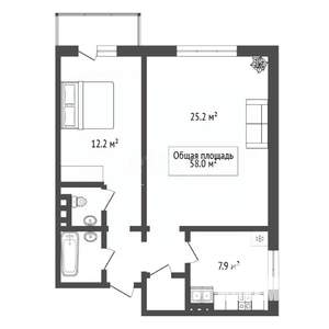2-к квартира, вторичка, 58м2, 9/10 этаж
