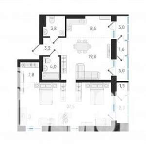 3-к квартира, вторичка, 81м2, 5/18 этаж