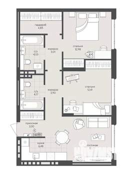 2-к квартира, вторичка, 68м2, 5/8 этаж