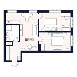3-к квартира, вторичка, 53м2, 5/12 этаж
