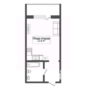 Студия квартира, вторичка, 27м2, 12/16 этаж