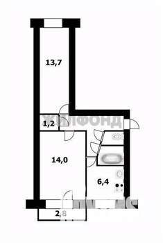 2-к квартира, вторичка, 44м2, 3/5 этаж