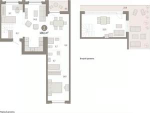 2-к квартира, вторичка, 136м2, 8/8 этаж