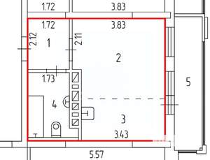1-к квартира, вторичка, 27м2, 20/25 этаж