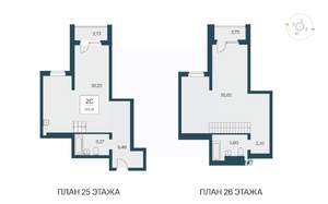 2-к квартира, вторичка, 103м2, 25/26 этаж