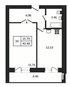 1-к квартира, вторичка, 42м2, 11/12 этаж