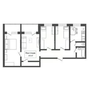 4-к квартира, вторичка, 69м2, 4/9 этаж