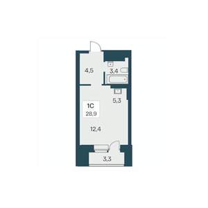 Студия квартира, вторичка, 29м2, 13/30 этаж