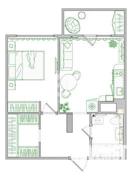 2-к квартира, вторичка, 46м2, 8/23 этаж