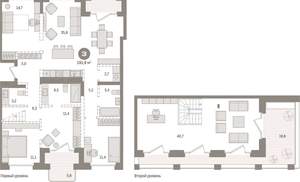 4-к квартира, вторичка, 192м2, 7/11 этаж