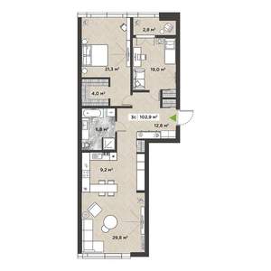 3-к квартира, вторичка, 101м2, 10/14 этаж