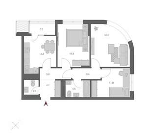 3-к квартира, вторичка, 76м2, 13/24 этаж