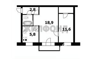 2-к квартира, вторичка, 45м2, 3/5 этаж