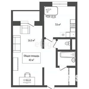 1-к квартира, вторичка, 40м2, 8/11 этаж