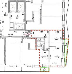 2-к квартира, сданный дом, 58м2, 25/26 этаж