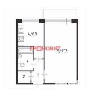 1-к квартира, вторичка, 30м2, 4/5 этаж