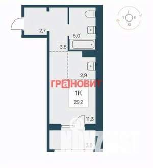 Студия квартира, вторичка, 29м2, 16/17 этаж