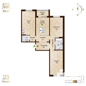 3-к квартира, вторичка, 89м2, 16/17 этаж