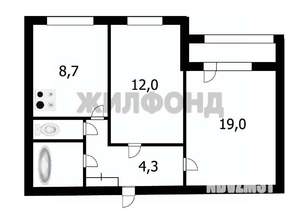 2-к квартира, вторичка, 51м2, 7/9 этаж