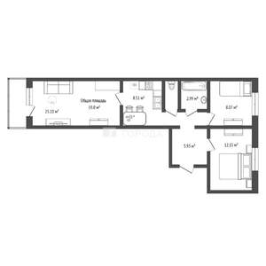 3-к квартира, вторичка, 59м2, 5/10 этаж